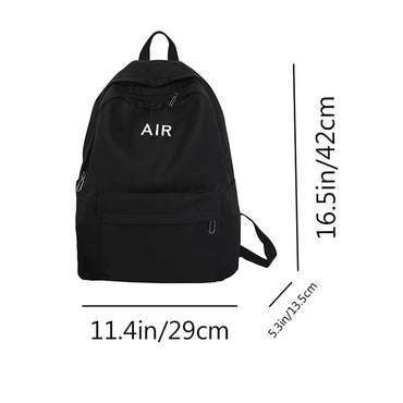 Neutral style backpack for men and women, suitable for travel and school use. With a letter-print design.
