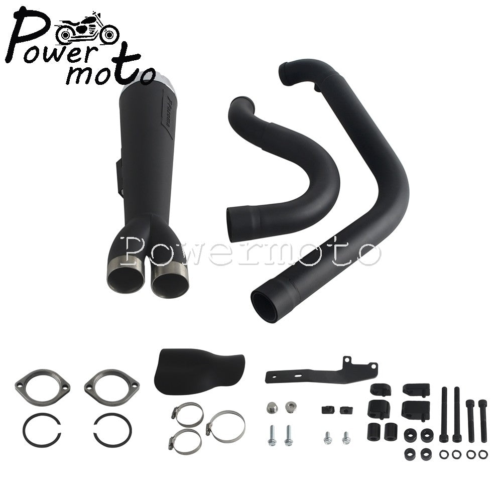 2-into-1 Full Systems Exhaust Motorcycle Complete Muffler For Harley M8 Touring Road Glide CVO Street Electra Glide Road King
