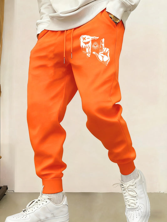 Compared To Gestures Eyes Printing Male Sweatpants Fashion Comfy Long Pants Trendy Basic Trousers Casual Elastic Waist Pant