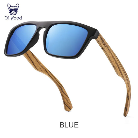 Oi Wood Women Sun glasses Square Sunglasses Wooden Eyeglasses polarized Red Lenses Mens Glasses
