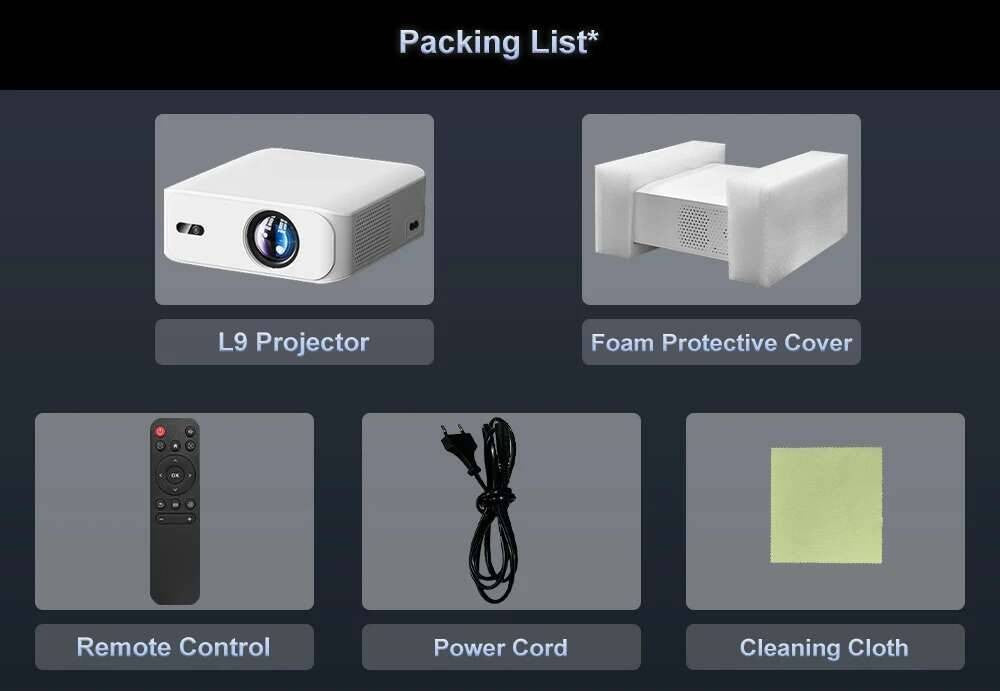 Projetor Touyinger L9 1080P Mini Portátil Full HD 4K Vídeo Projetor 15000 Lumens Home Theater Beam TV Opção Versão Android