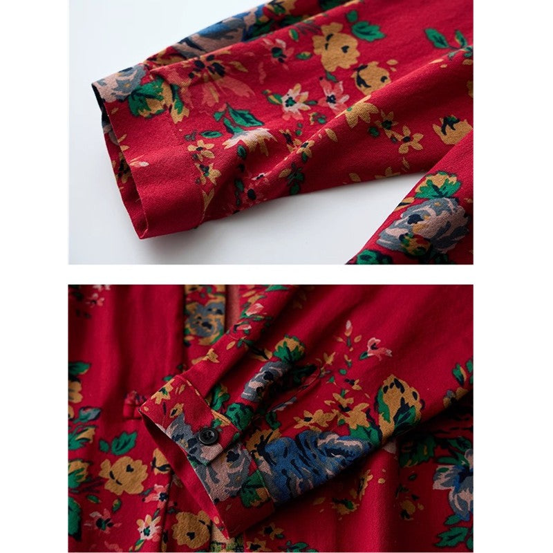 Chinese Style Men's Long-sleeved Printed Shirt, Single-breasted Stand-up Collar Shirts, Fashion Casual Top Camisas, Size M-6XL