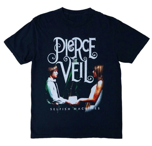 Pierce The Veil Selfish Machines Black Short Sleeve Cotton T-Shirt Unisex Summer Men's Women Top Tee Streetwear Casual Trend Y2k