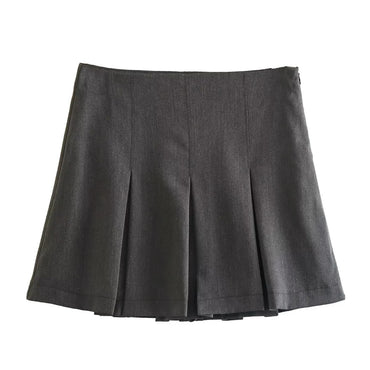 TRAFZA 2025 Spring Summer Women Casual Tierred Mini Skirts Fashion Vintage Solid