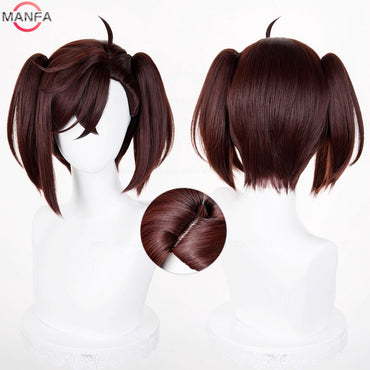 High Quality Momo Ayase Ekalun Cosplay Wig Anime Dandadan Cosplay Short Brown Heat Resistant Hair Anime Cosplay Wigs + Wig Cap