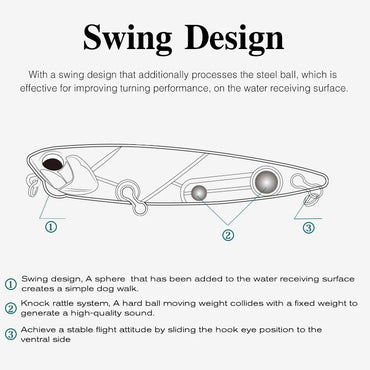 TSURINOYA 110mm 20.5g Topwater Floating Pencil Fishing Lure DW58 Dog Walk Crank Wobbler Stickbait Minnow Hard Bait For Pike Bass