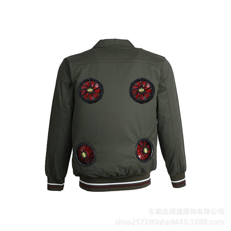 Summer Cooling with Fan Refrigeration Charging Air Conditioning Clothes Cotton Camouflage Clothing Construction Site Labo