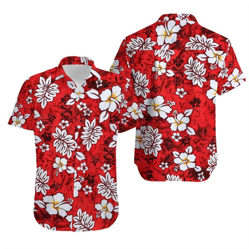 Loose Hibiscus Men's Shirt Short Sleeved Floral Beach Hawaiian Shirts Popular Bright Quick Dry Tops Customized Avatar Clothes