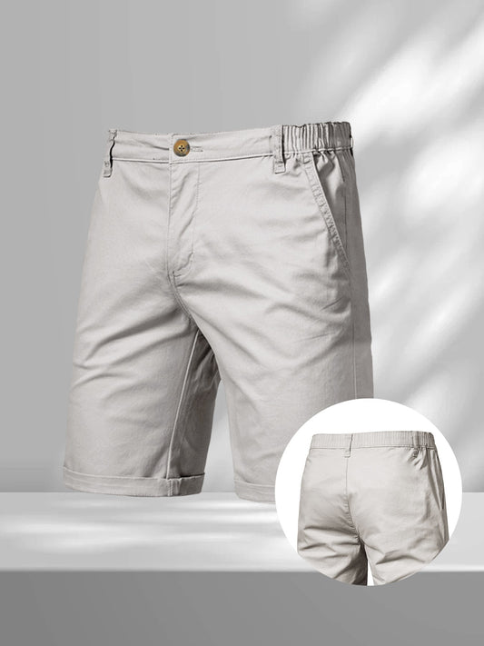 Summer Men's Cargo Shorts Solid Color Casual Cotton Short Jogging Climbing Sports Short Elastic Waist Male Jogger Work Shorts