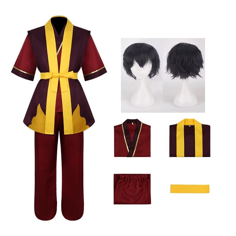 Anime live action Avatar The Last Airbender Prince Zuko Cosplay Costume Anime Custom Made Uniform Wig Halloween Party cosplay