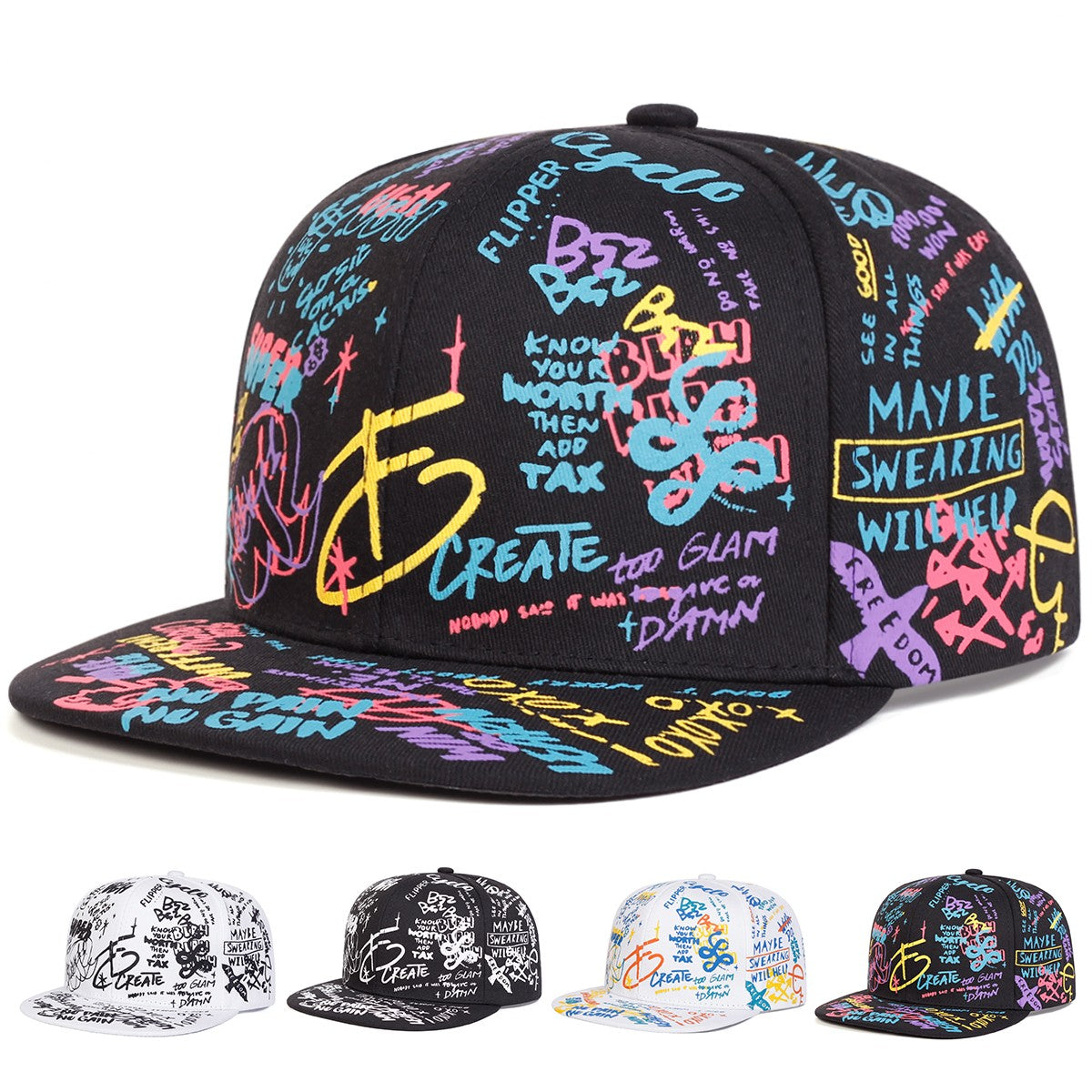 Unissex Bonés de Beisebol Ajustáveis com Estampa de Grafite 88 Letras, Estilo Hip-hop, Moda Primavera Outono, Casual, para Atividades ao Ar Livre, Chapéu de Proteção Solar