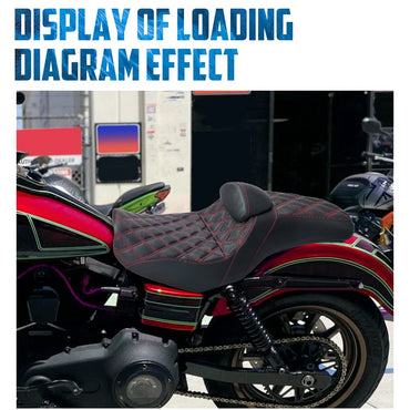 Motorcycle Driver Passenger Seat With Backrest Two Up Seat Saddle Cushions For Harley Dyna Fat Bob Low Rider FXDL FLD 2006-2017
