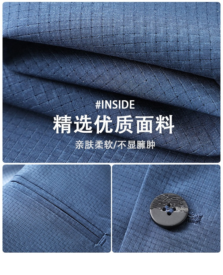 Large Size Thin Ice Silk Suit High Elastic Lightweight Breathable Casual Sun-Protective Smooth Light Luxury Jacket