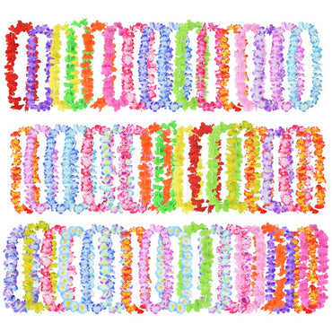 10/20/50pcs Hawaiian Flower Wreath Necklace Summer Tropical Birthday Party Decoration Luau Wedding Artificial Flower Garland Lei