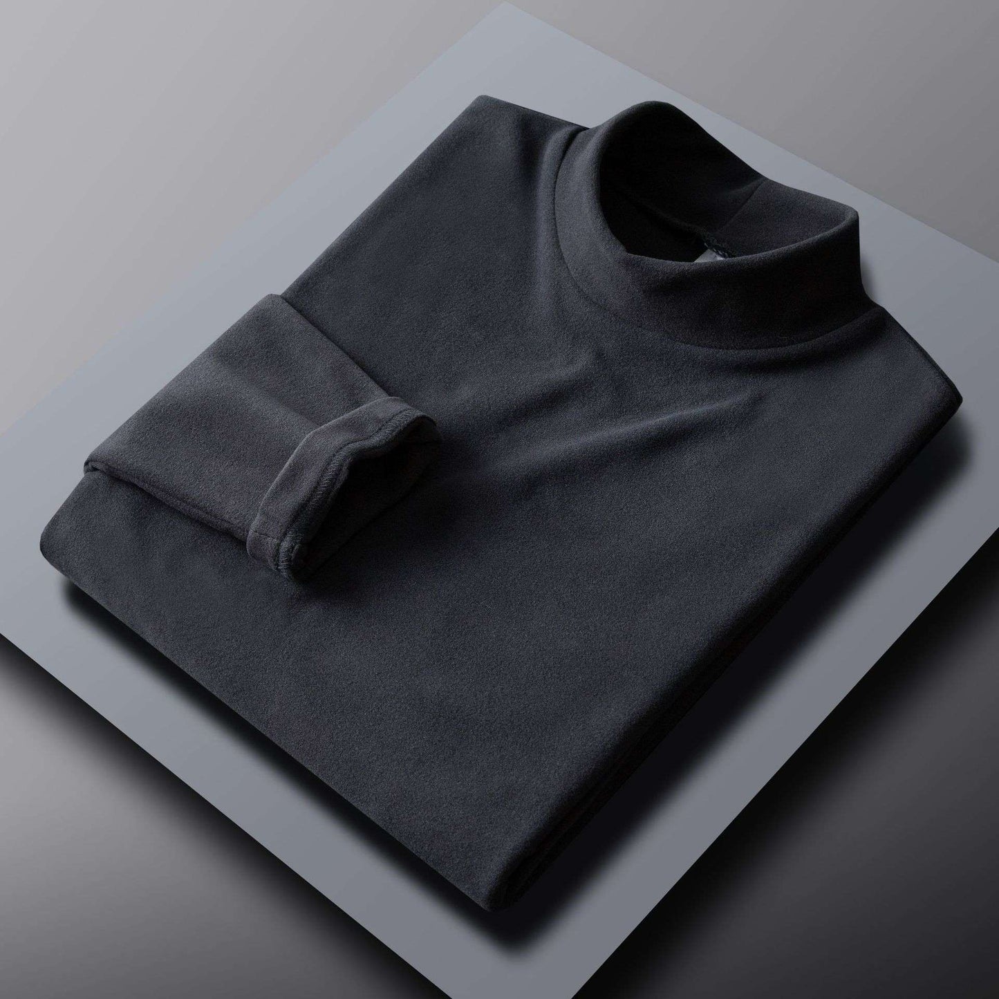 Hot Winter Warm Men Mock Neck Basic Plain T-shirt Blouse Pullover Long Sleeve Top Male Outwear Slim Fit Stretch Fashion Sweater