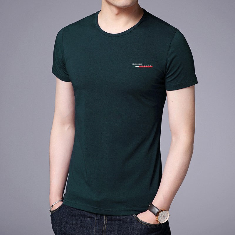 2025 New Summer Brand Tops Round Neck t Shirt For Men 95% Cotton 5% Spandex Plain Bulk Short Sleeve Casual Fashion Mens Clothes