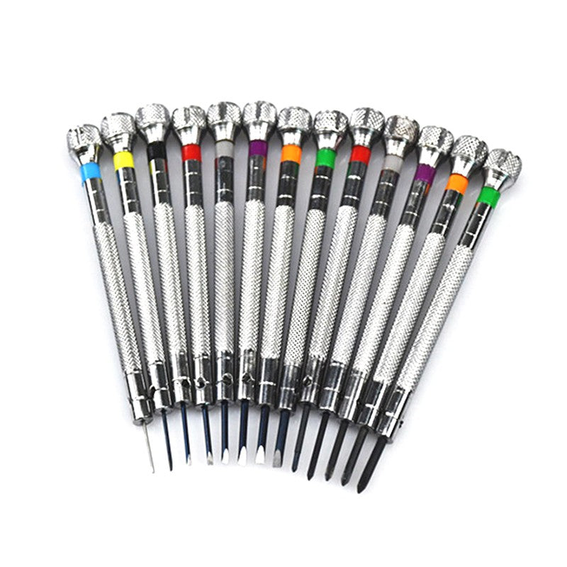 Conjunto de 13 Chaves de Fenda Fenda Cruzada de 0,6-2,0mm Profissional para Relojoeiros Ferramentas de Reparo de Relógios Kit Dropshipping