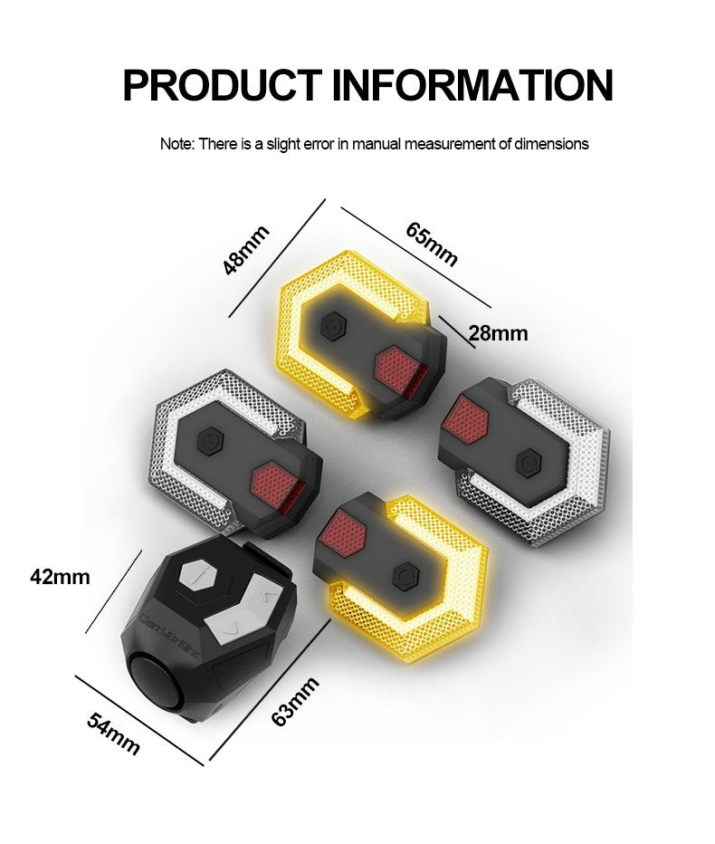 Bike Light LED Bicycle Wireless Remote Control Turn Signal Horn Taillight Warning Lamp Waterproof Outdoor Cycling Accessories