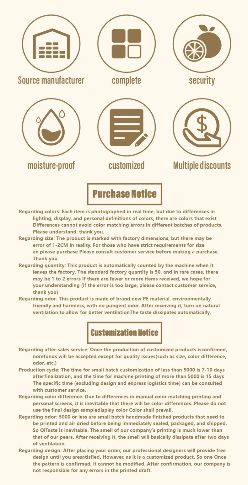 50 supermarket shopping bags clothing store plastic bags personalized advertising tote bags party gift bags custom printed logo