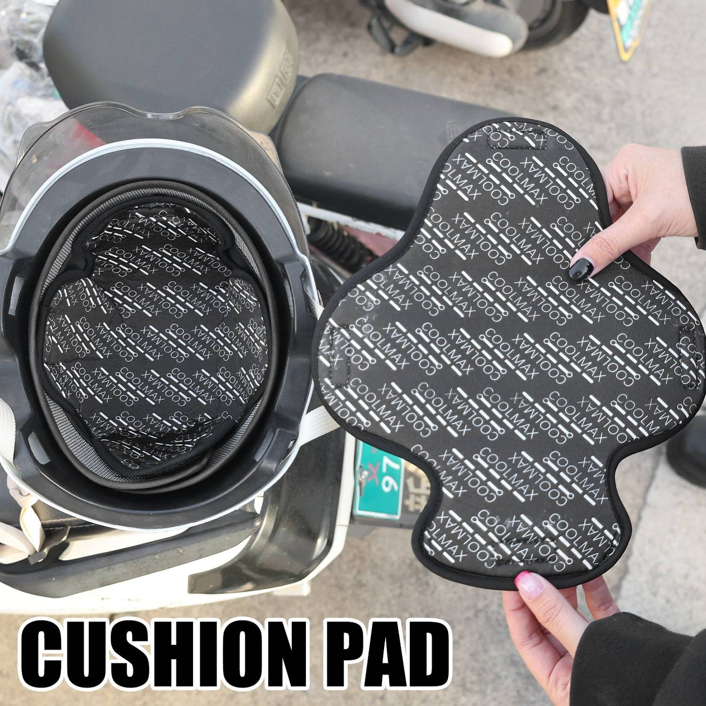 Forro Interno de Capacete de Moto, Almofada, Acolchoamento Respirável, Secagem Rápida, Absorção de Suor, Isolamento Térmico para Capacete