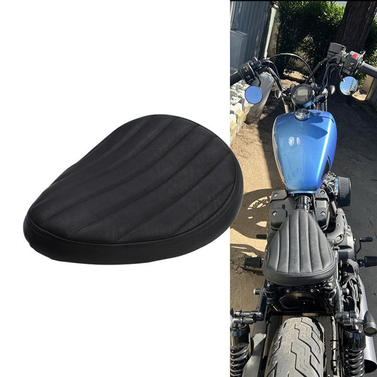 1 CONJUNTO Banco Solo de Couro Retrô para Moto com Suporte de Mola de 3" para Harley Custom Chopper Sportster Bobber Honda Yamaha Kawasaki