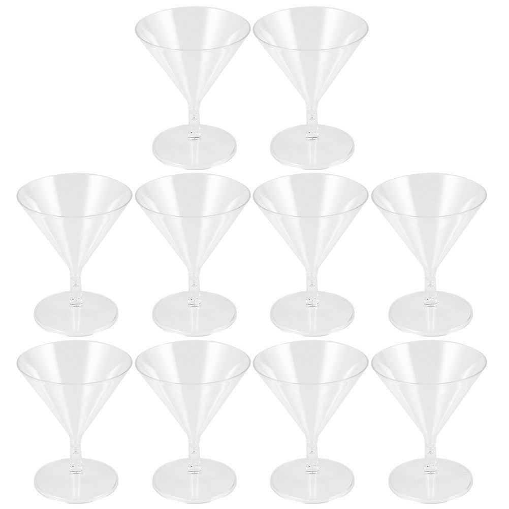 10 Pcs Wine Glass Party Cocktail Glasses Plastic Champagne Whiskey Cup Martini Coupe Abs Cups Bulk