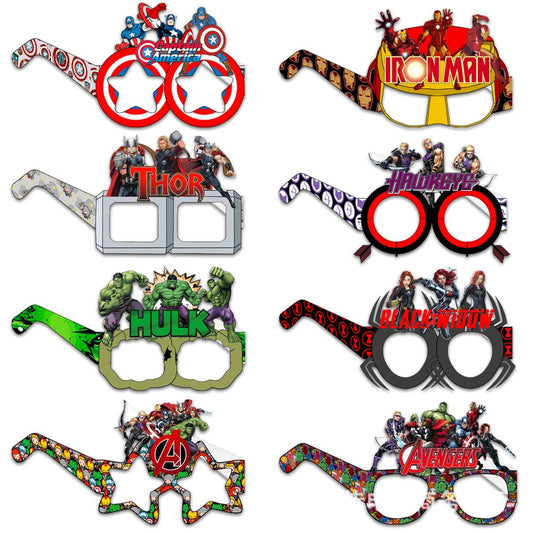 Marvel Spiderman Glasses Party Decoration Set Birthday Gift Party Halloween Cool Accessories Favorite Ornament for Boy 8/16Pcs
