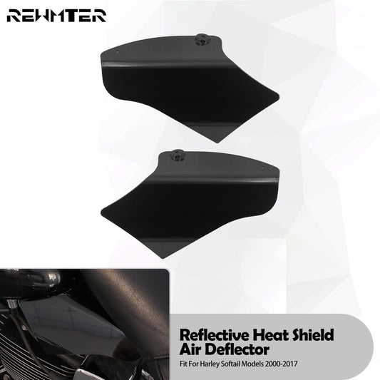 Motorcycle Air Deflector Reflective Saddle Air Heat Shields ABS For Harley Heritage Softail Fatboy FLSTF FLS FXS Slim 2000-2017