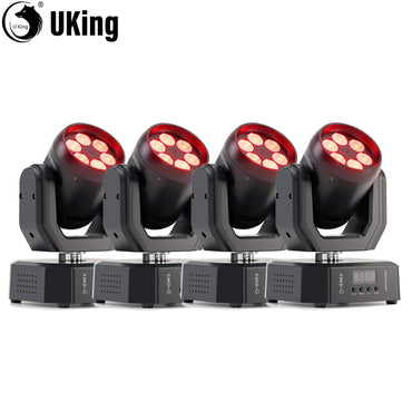 U'King 1/2/4Pcs Mini 90W Moving Head Lights RGBW LED Stage Lights DMX DJ Lights With Color Mixing Effects For Party KTV Bar Club