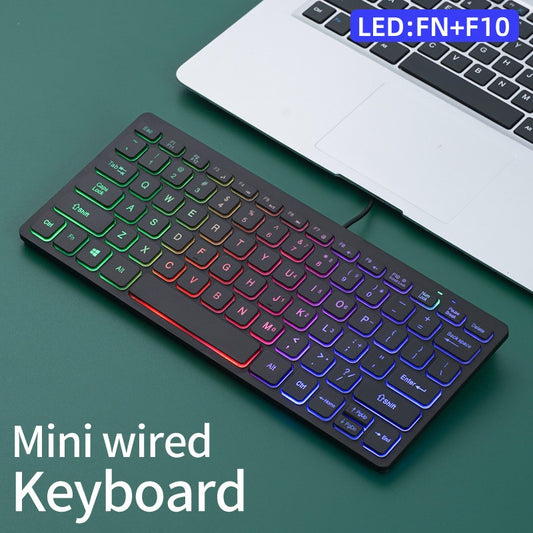 APAYADO K1000 Wired Mini Keyboard - Compact Portable Design, Plug-and-Play, Ideal for Laptops/Computers, Spill-Resistant