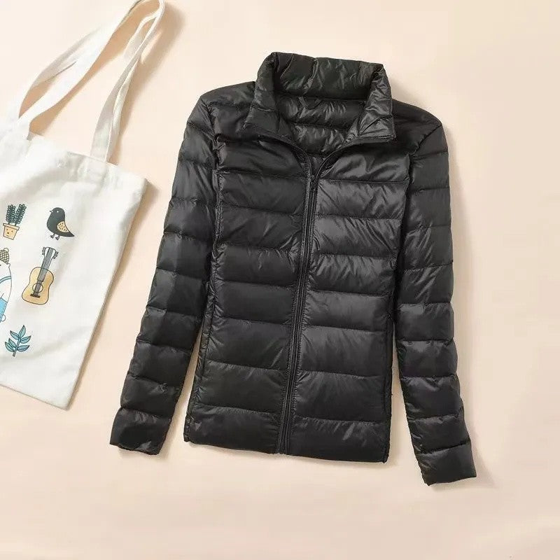 New Women Ultralight Thin Short Quilted Duck Down Jacket Lady Puffer Parkas Overcoat Autumn Winter Female Portable Outwear Coats