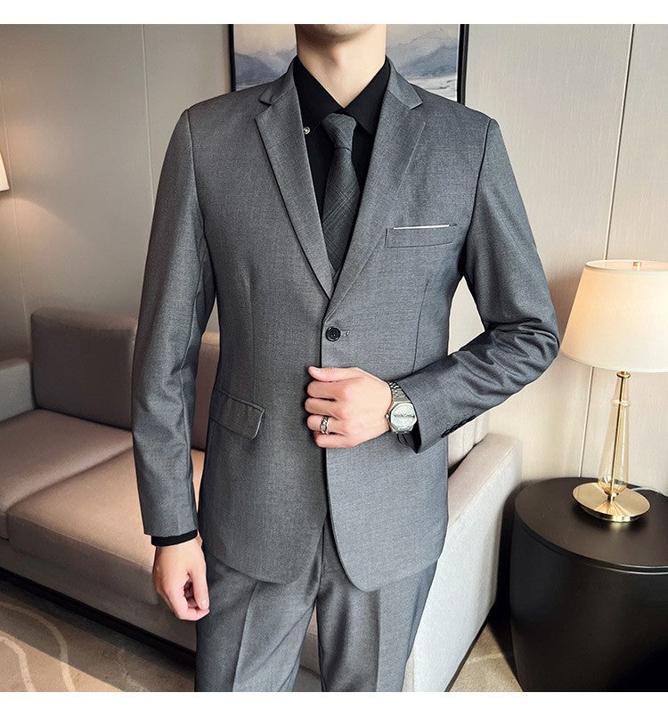 Men's High-Quality 3-Piece Business Casual Wedding Suit Vest Trousers Set Handsome Fashion Banquet Clothing S-6XL