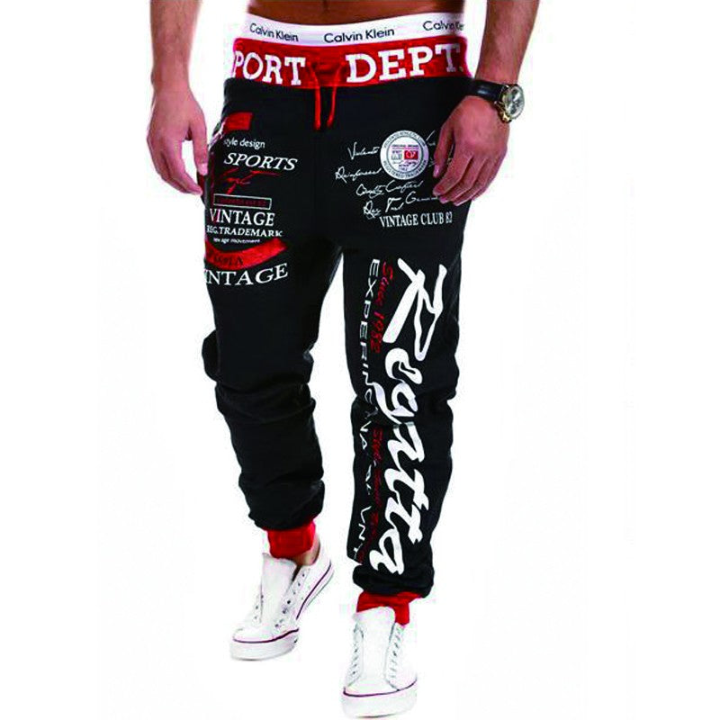 Men's Sweatpants Joggers Trousers Elastic Waist Letter Graphic Prints Sports Outdoor Daily Wear Casual Hip Hop Gray-blue Black