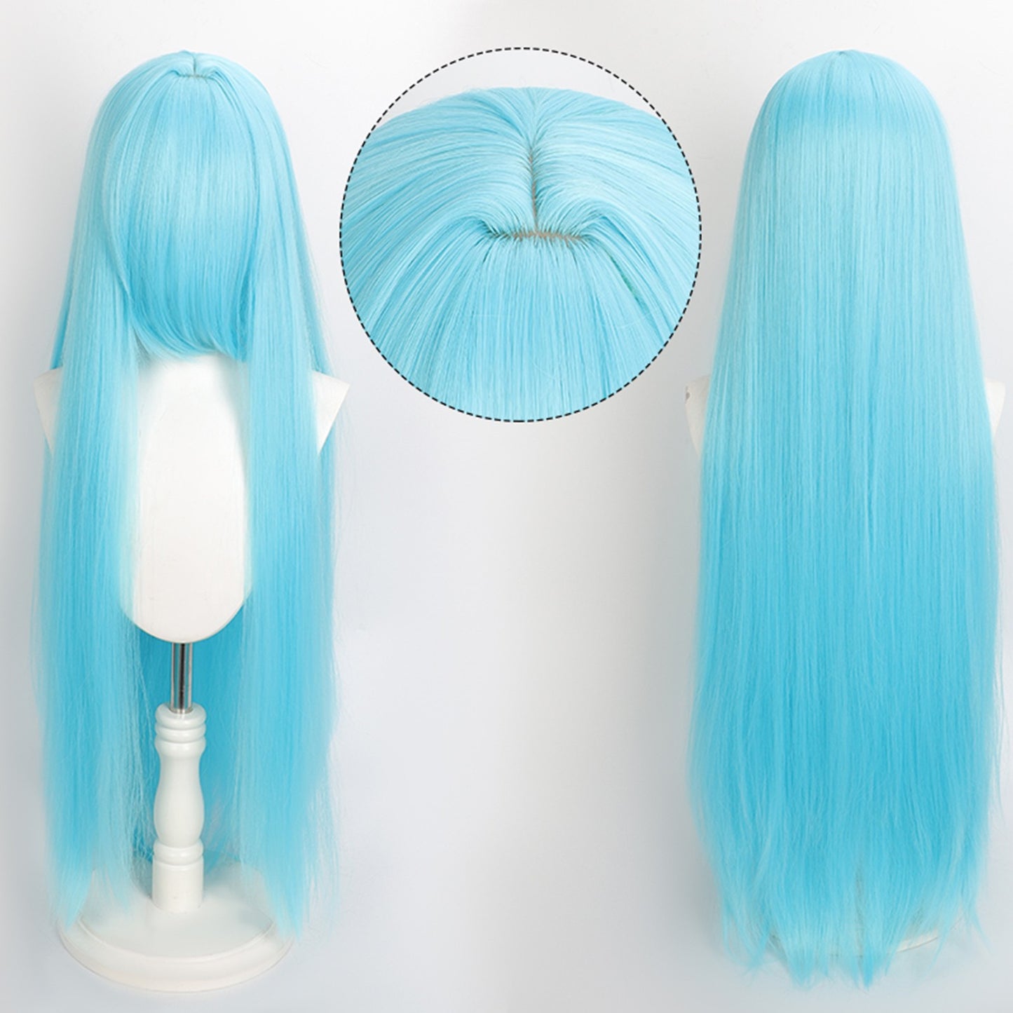 Peruca Colorida de 100cm Longa Lisa Cosplay Anime Fantasia Festa Perucas Sintéticas Resistentes ao Calor