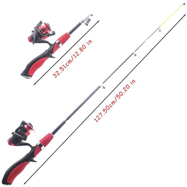 Kids Fishing Pole Set Fishing Rod For Children Child Telescopic Fishing Rods With Spinning Reel Baits Hook Saltwater Freshwater