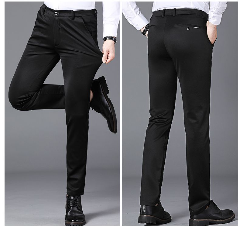 Spring Autumn Mens Business Suit Pants Male Summer Thin Formal Solid Long Dress Straight Baggy Office Trousers Drop Shipping