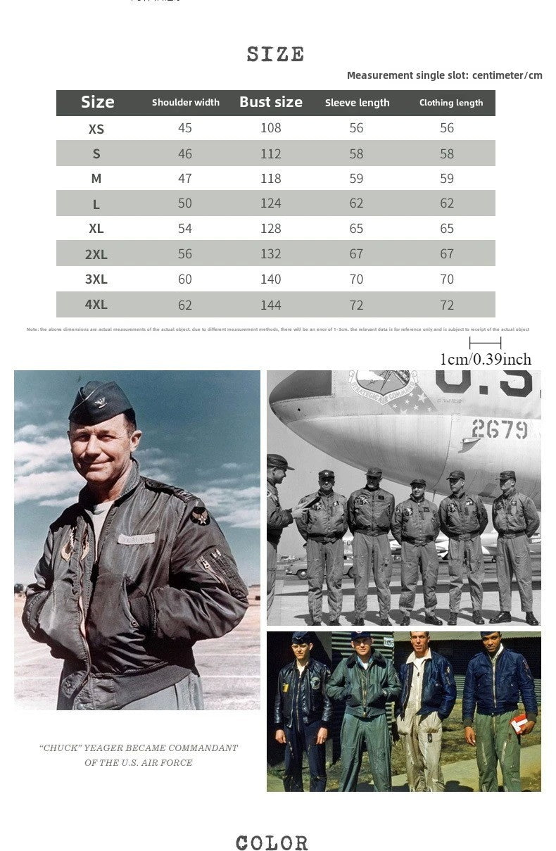 Men's pilot jacket men's air force MA1 baseball jacket spring and autumn casual youth trend military fan stand up collar jacket