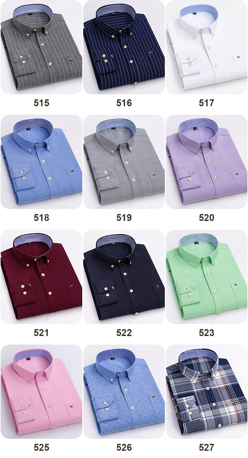 over size 7XL100%Cotton Oxford long-sleeve shirts for men slim fit formal plain shirt office white clothes elegant business tops