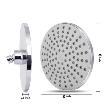 High Pressure Shower Head 8 Inch Rain Showerhead G1/2 Adjustable Bathroom Shower Head Spray Showerhead Polished Chrome Bath Rain