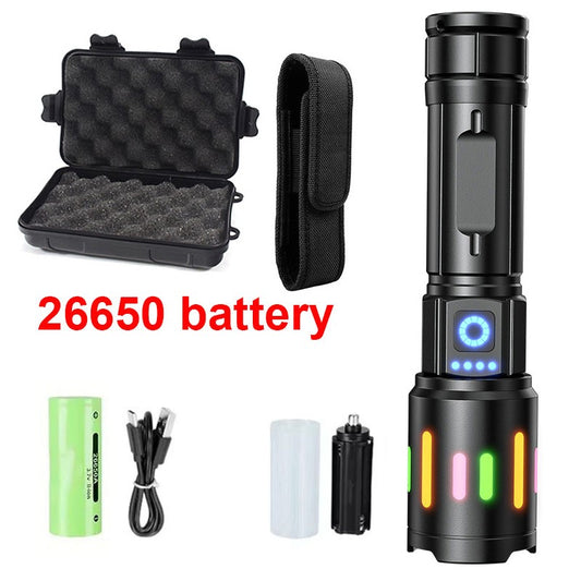 High Power Led Flashlights Long Shot Zoom Super Bright Flashlight Led USB Rechargeable Very Strong Torch Light For Camping
