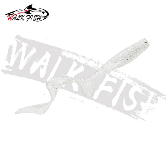 WALK FISH 10Pcs Spinpoler 60MM 80MM Iscas de Peixe Realistas Minhocas Isca de Silicone Artificial Macia Para Baixo Lúcio Isca Wobbler