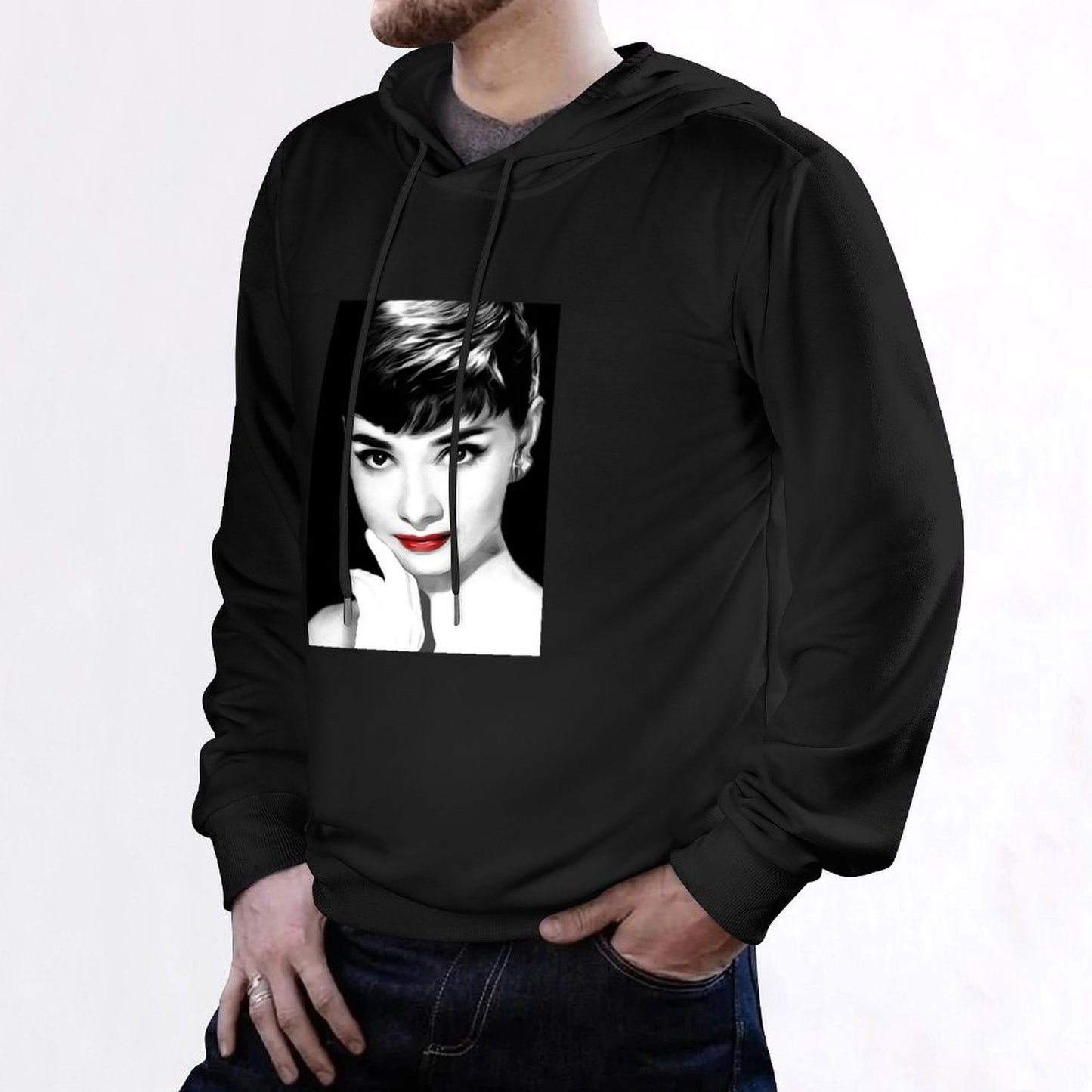 Audrey Hepburn Lips Hoodie autumn clothes for men men's sweat-shirt male clothes graphic hoodies
