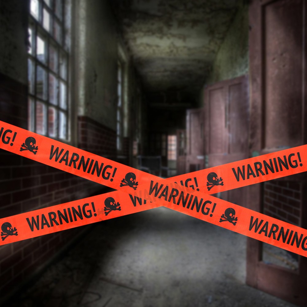 Runto 5M Halloween Warning Line Prop ,Happy Halloween Party Decoration ,Haunted House Horror Atmosphere Decoration Props