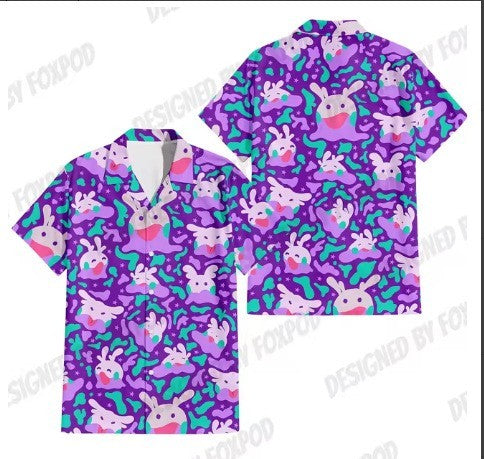 New Men's Hawaii Yellow Shirts Creative Chinese Landscape Painting Short Sleeve Aloha Shirts Cuban Style Summer Plus Size