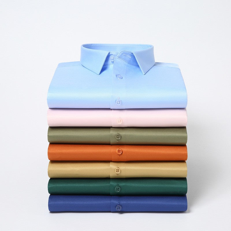 New Anti-Wrinkle Men Shirts Long Sleeve Dress Shirts For Men Slim Fit Camisa Social Business Blouse White Office Shirt S-6XL
