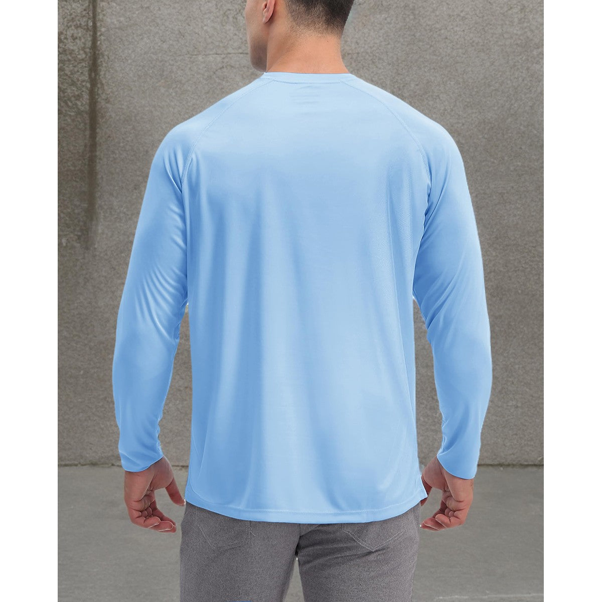 TACVASEN UV Shirt Men's O-Neck Long Sleeve UPF 50+ Sun Protection T-Shirt Quick Dry Sports Tee Hiking Fishing Outdoors Pullovers