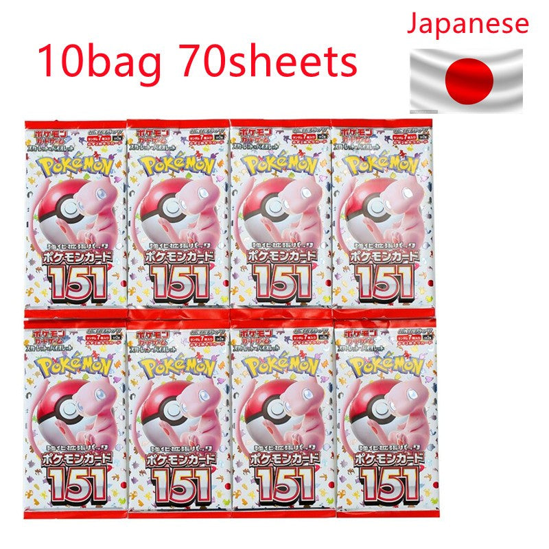 140un/Caixa Anime Pokémon Estampas Ilustradas Escarlate e Violeta 151 Japão SV2a Versão Clássicos TCG Caixa de Booster de Expansão Presentes de Cartas Colecionáveis