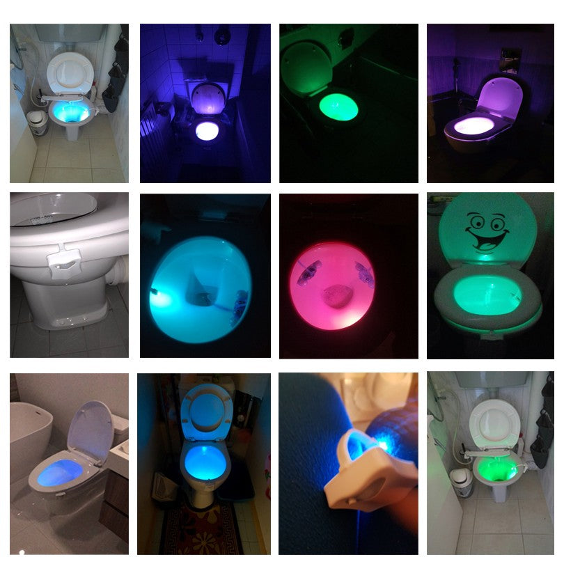 Toilet Night Light PIR Motion Sensor Toilet Lights LED Washroom Night Lamp 16 Colors Toilet Bowl Lighting For Bathroom Washroom