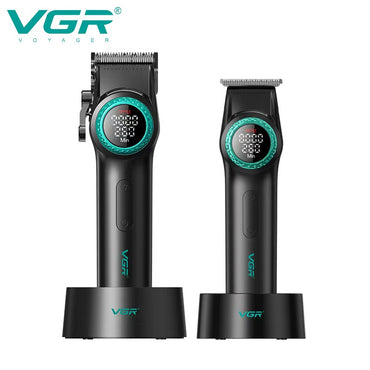 VGR 001 977 new hair trimming set high-end men's hair clipper intelligent digital display electric pusher carving and whitening