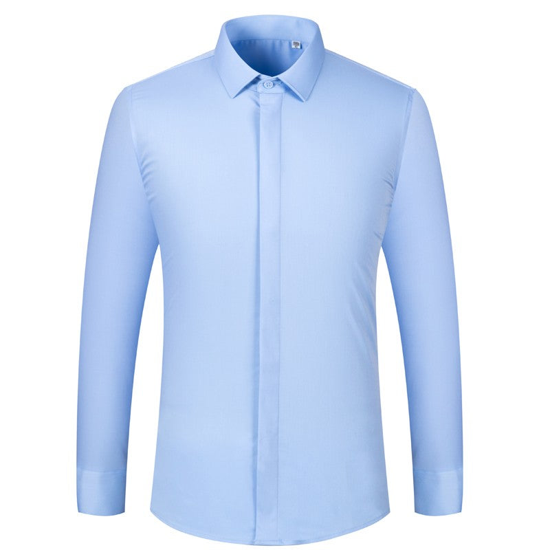 Men's French cufflinks shirt, men's long sleeves, high-end feeling, bamboo fiber silky smooth no iron formal wear wedding spr